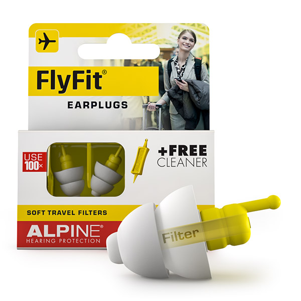 apsauginiai kamštukai ausims kelionės metu, alpine flyfit
